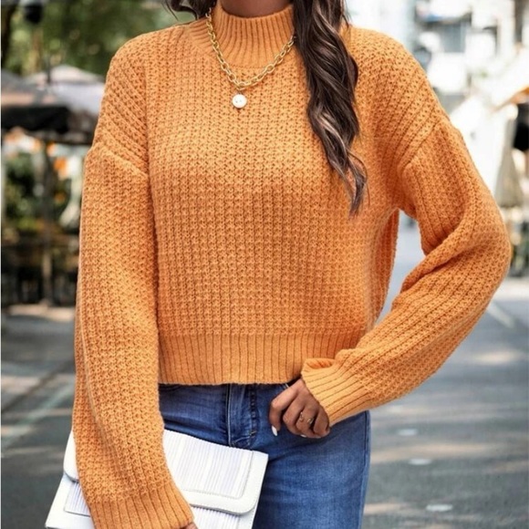 New orange mock neck sweater - Picture 5 of 5